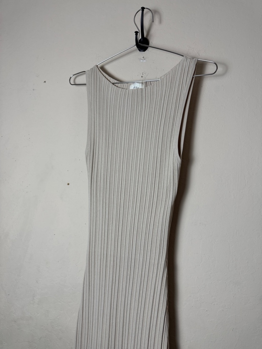 DISSH Sleeveless Ribbed Maxi Dress in Cream Size Small - Picture 3 of 7